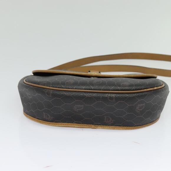 DIOR Honeycomb Canvas Shoulder Bag Pvc Leather Black - Picture 9 of 12